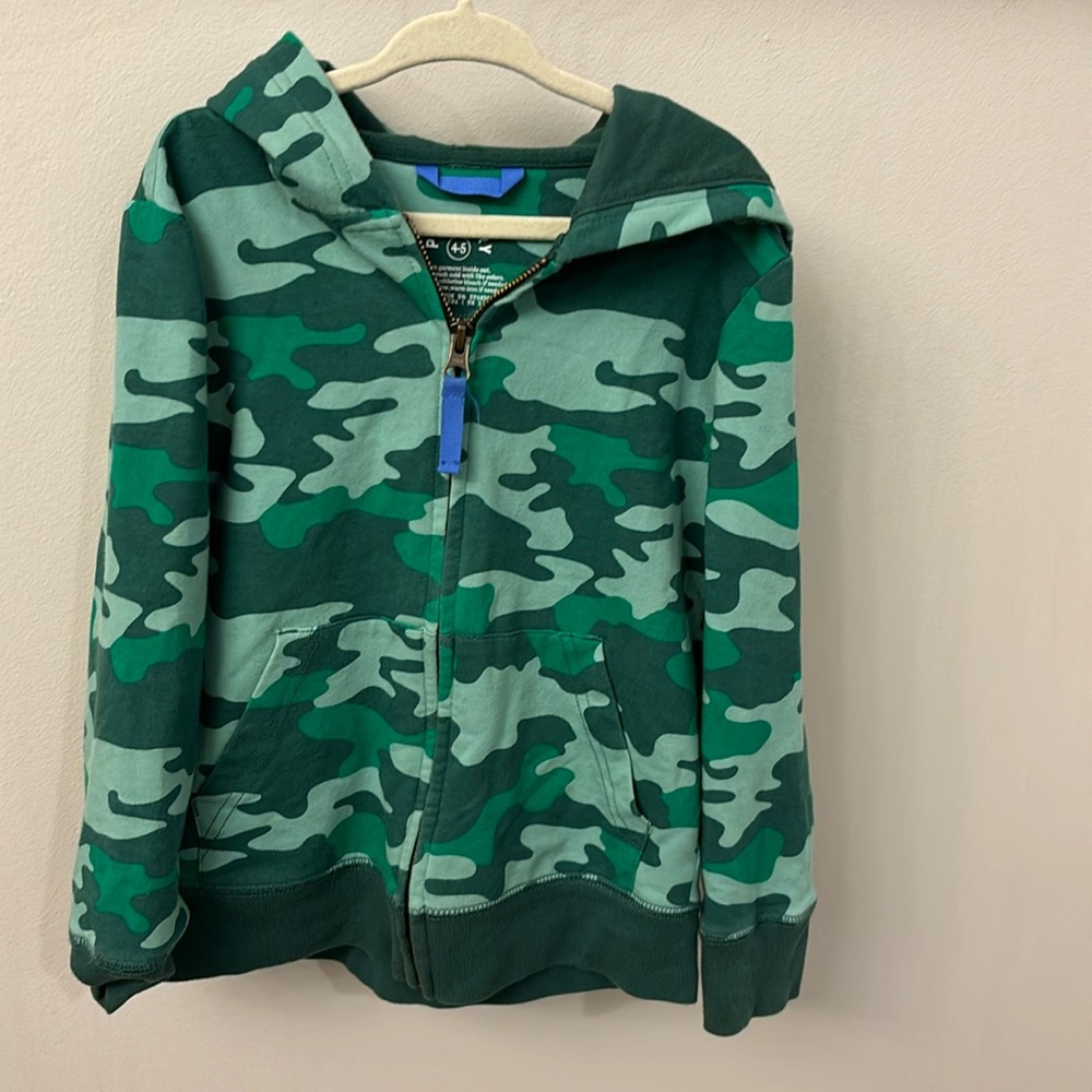 Primary size 4-5 camo zip up hoodie